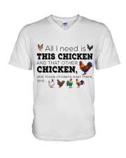 LIMITED EDITION - FARMER LOVE CHICKENS - 6885P V-Neck T-Shirt tile