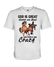 LIMITED EDITION - FARMER LOVE HORSES- 6905P V-Neck T-Shirt tile