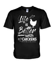 LIMITED EDITION - FARMER FUNNY CHICKENS - 6983P V-Neck T-Shirt tile