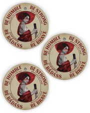 LIMITED EDITION - BE STRONG - 80312TU Circle Ornament (Wood tile