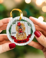 LIMITED EDITION - FARMER FUNNY CHICKEN - 80214P Circle ornament - single (wood) aos-circle-ornament-single-wood-lifestyles-08