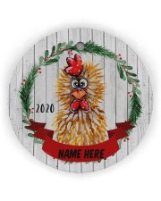 LIMITED EDITION - FARMER FUNNY CHICKEN - 80214P Circle ornament - single (wood) front