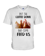 LIMITED EDITION - FARMER FUNNY CHICKENS - 80140P V-Neck T-Shirt tile