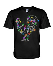 LIMITED EDITION - FARMER FUNNY CHICKENS - 80165P V-Neck T-Shirt tile