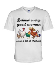 LIMITED EDITION - FARMER LOVE CHICKENS - 80147P V-Neck T-Shirt tile