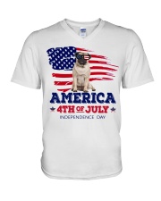 LIMITED EDITION-BULLDOG 4TH OF JULY T-SHIRT 9279P V-Neck T-Shirt tile