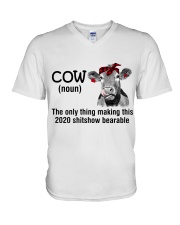 LIMITED EDITION - FARMER FUNNY COWS - 80141P V-Neck T-Shirt tile