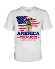 LIMITED EDITION - YORKSHIRE TERRIER FLAG - 9264P V-Neck T-Shirt tile