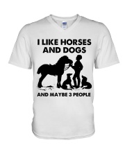 LIMITED EDITION - FARMER LOVE HORSES- 6902P V-Neck T-Shirt tile