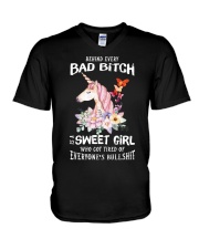 LIMITED EDITION - FUNNY UNICORN - 6844P V-Neck T-Shirt tile