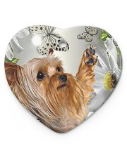 LIMITED EDITION - DOG YORKSHIRE LOVERS 10941A Heart ornament - single (porcelain) front