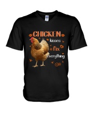 LIMITED EDITION - FARMER FUNNY CHICKENS - 80210P V-Neck T-Shirt tile