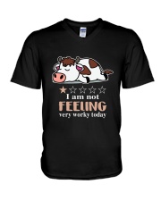 LIMITED EDITION - FARMER FUNNY COWS - 6904P V-Neck T-Shirt tile