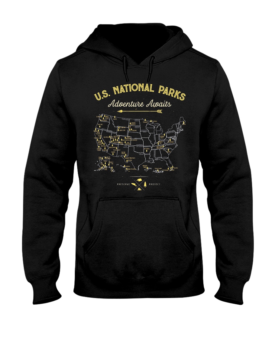 National Park Map Shirt Hooded Sweatshirt