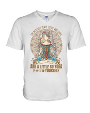 Womens im mostly peace love V-Neck T-Shirt thumbnail