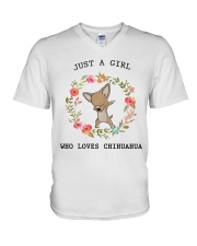 Just a girl who loves chihuahua V-Neck T-Shirt thumbnail