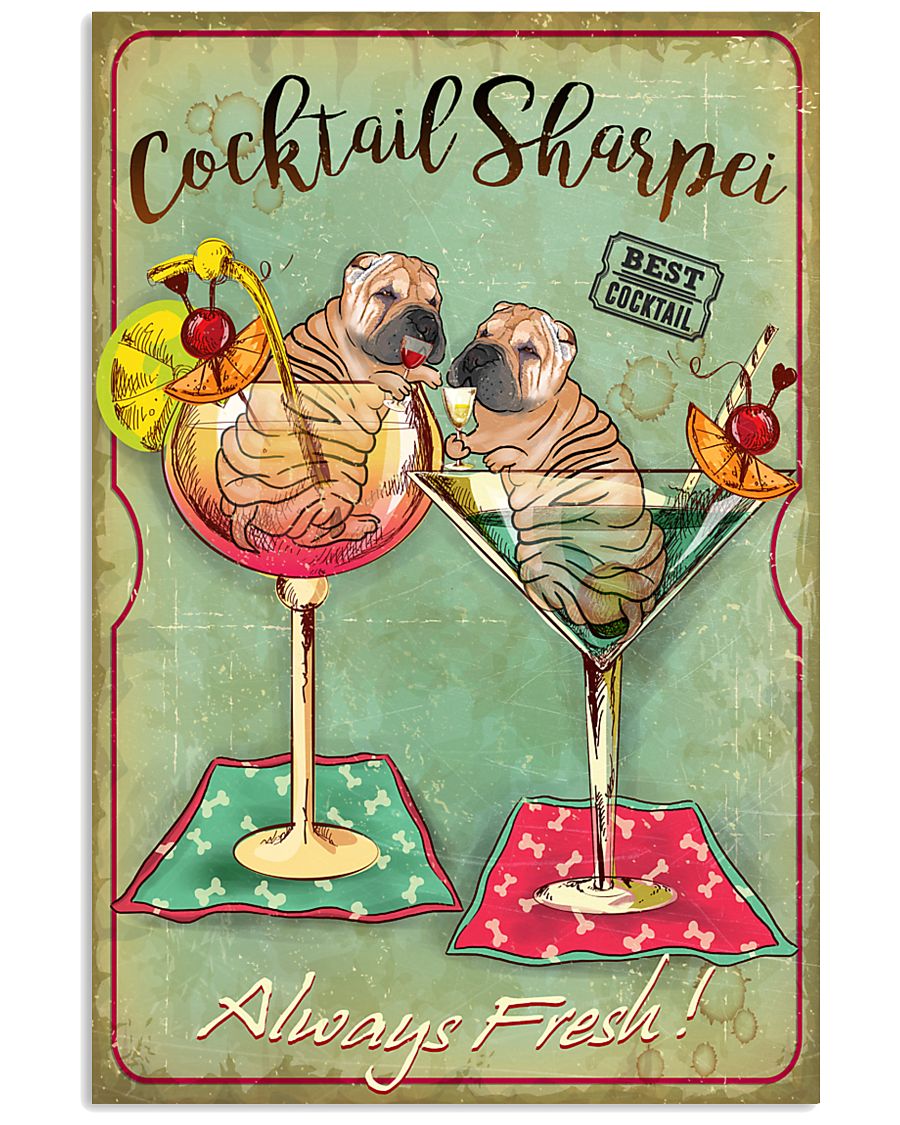 Shar Pei Cocktail 11x17 Poster