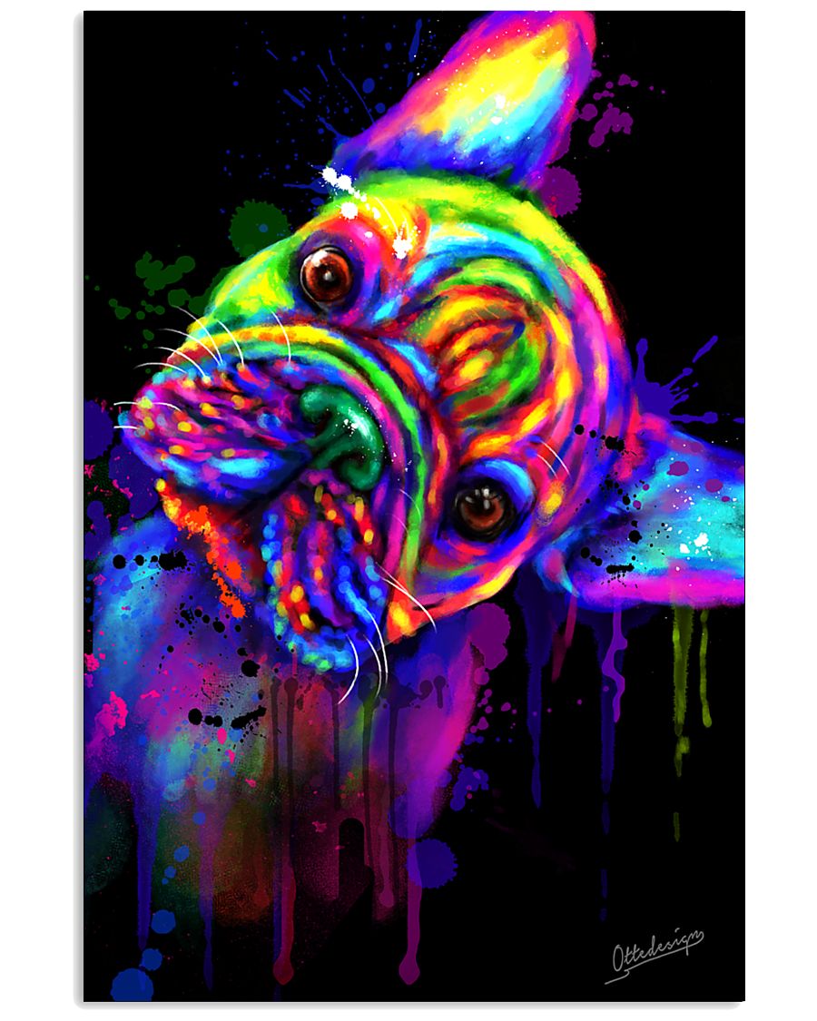 French bulldog Water Color Art Flow S10 11x17 Poster