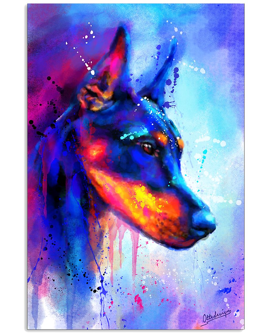 Doberman Water Color Art S9 11x17 Poster