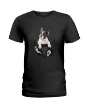 frenchie pocket Ladies T-Shirt tile