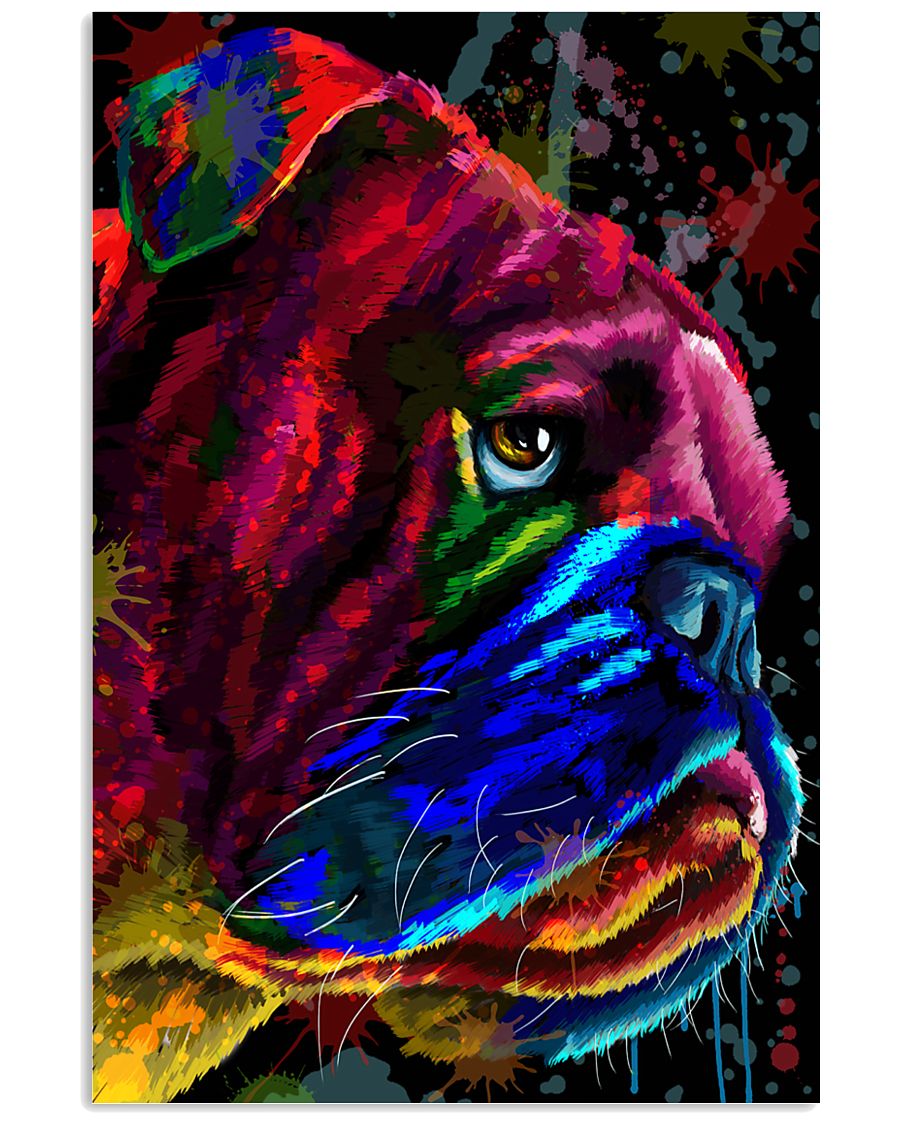 Bulldog face color 11x17 Poster