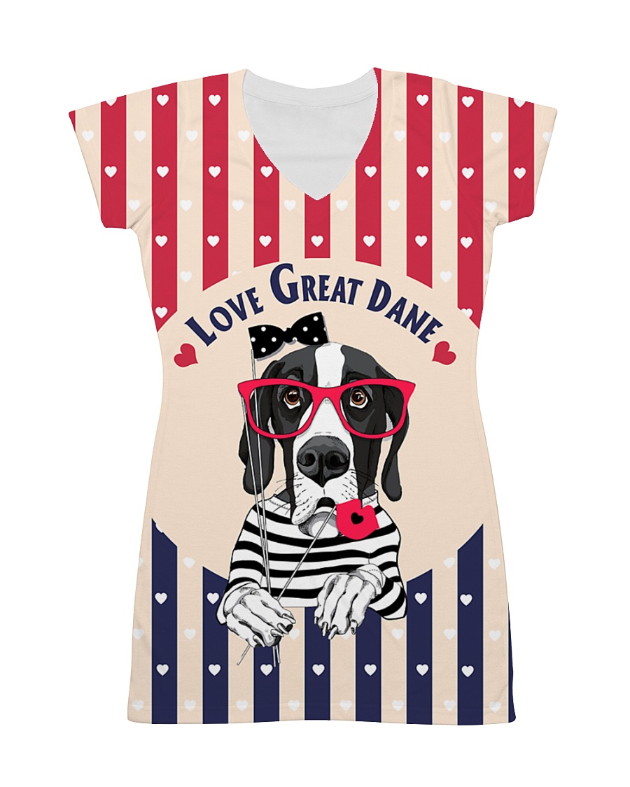 Great dane hearts All-over Dress