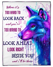 Wolf look back Small Fleece Blanket - 30" x 40" front