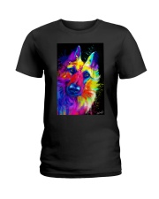 German Shepherd Water Color Art T30 Ladies T-Shirt thumbnail