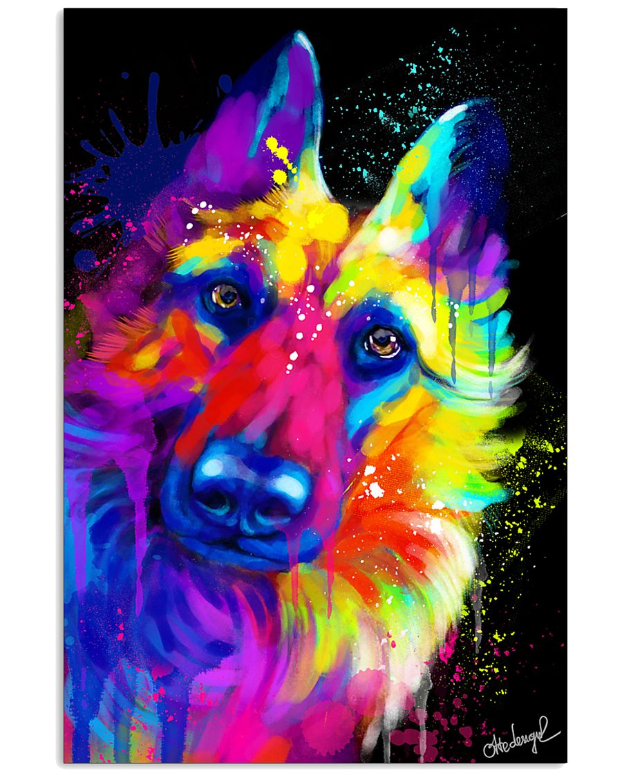 German Shepherd Water Color Art T30 11x17 Poster