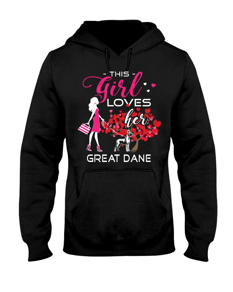 Great Dane Girl Loves Great Dane Hooded Sweatshirt