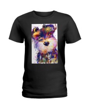 SCHNAUZER POSTER COLORFUL Ladies T-Shirt thumbnail
