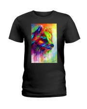 POMERANIAN COLORFUL POSTER Ladies T-Shirt thumbnail