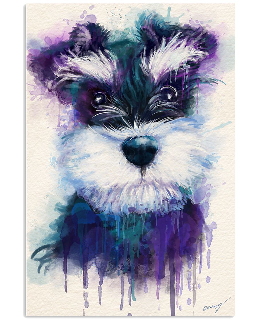 Schnauzer water color 24x36 Poster