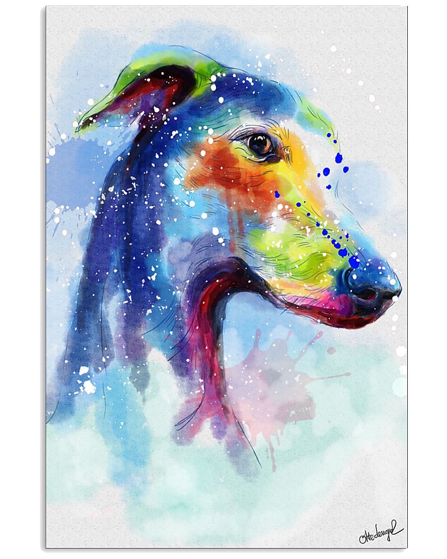 Greyhound Water Color Art Splash Z123 11x17 Poster