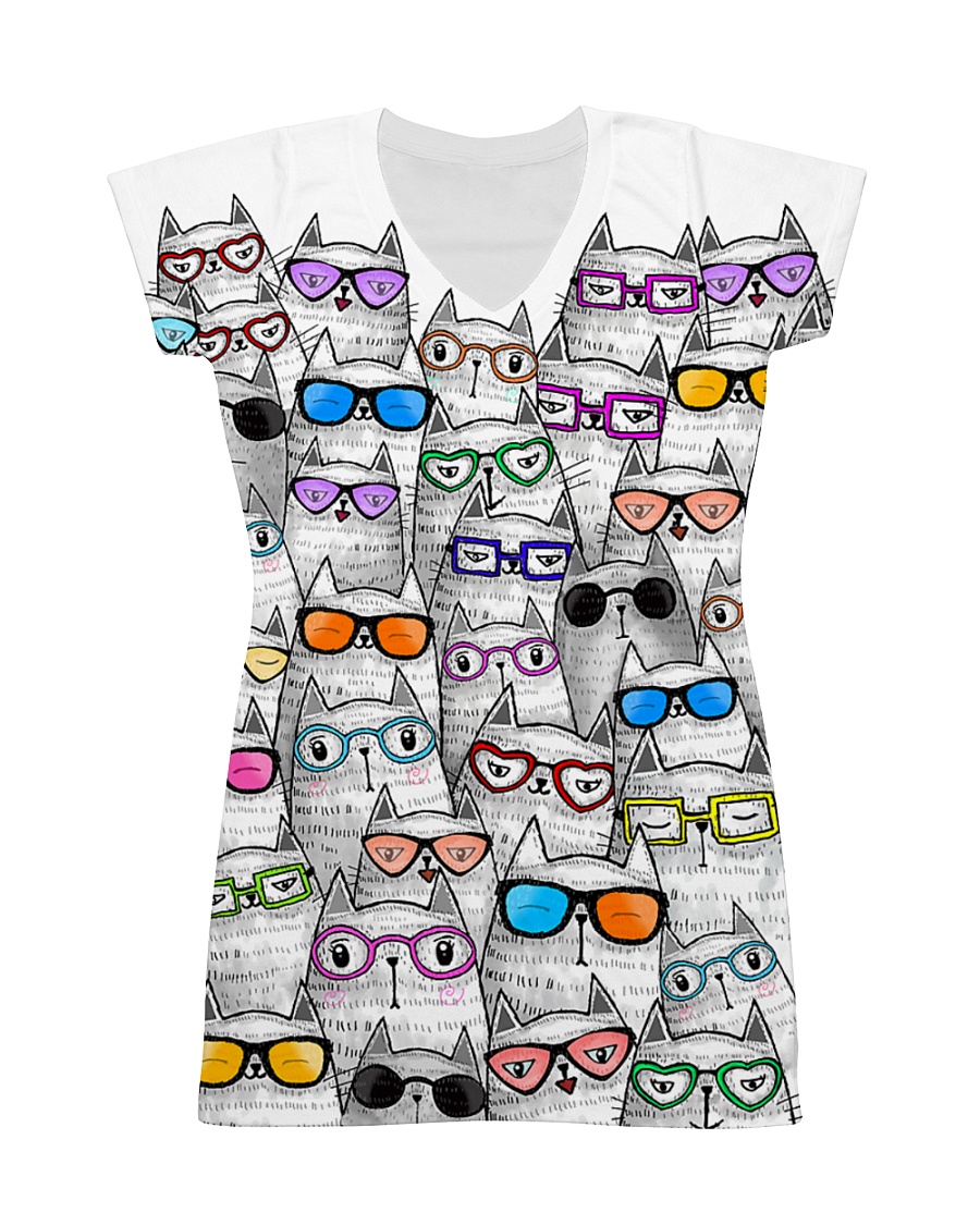 CAT MULTIL GLASSES All-over Dress
