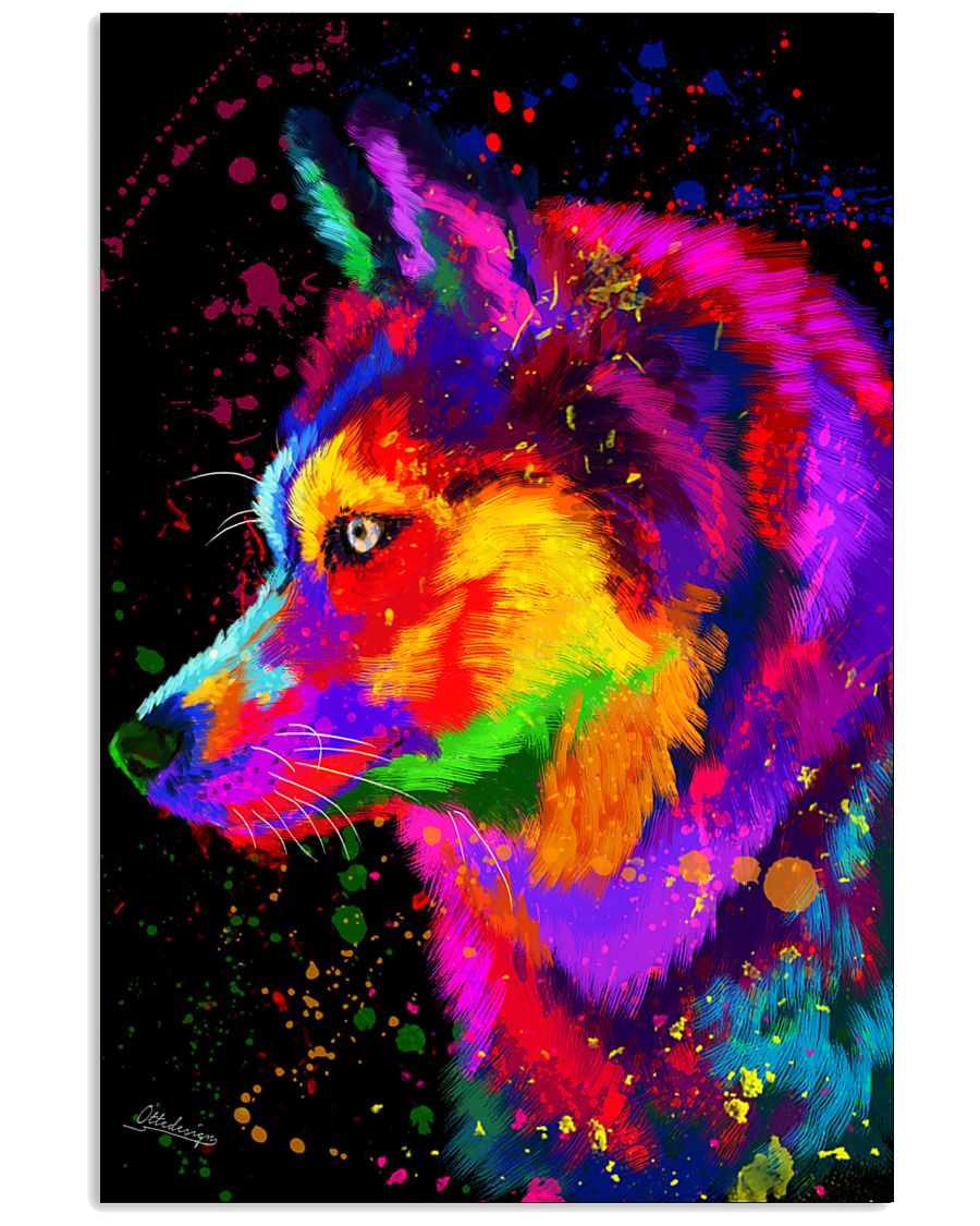 Husky Water Color Art DF1 11x17 Poster
