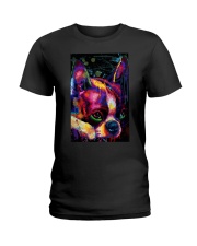 Boston Terrier Poster Face Art Ladies T-Shirt thumbnail