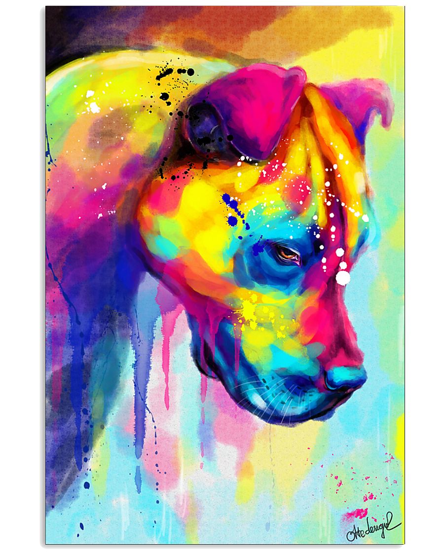PITBULL COLORFUL POSTER 11x17 Poster