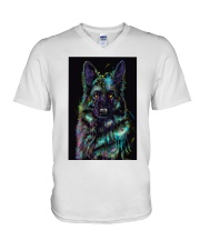 German Shepherd color V-Neck T-Shirt thumbnail