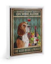 Beagle Wine 11x14 White Floating Framed Canvas Prints thumbnail