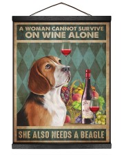Beagle Wine 16x20 Black Hanging Canvas thumbnail
