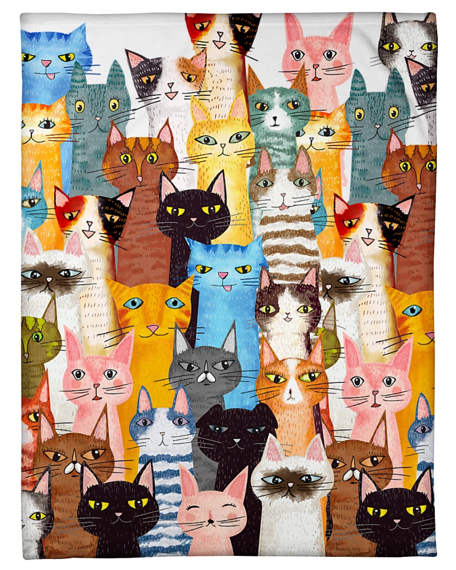 Cat Multi Poster Small Fleece Blanket - 30" x 40"