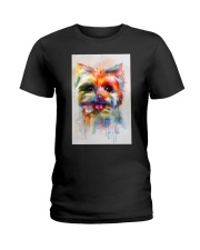 Yorkie Poster Colorful Painting Ladies T-Shirt thumbnail