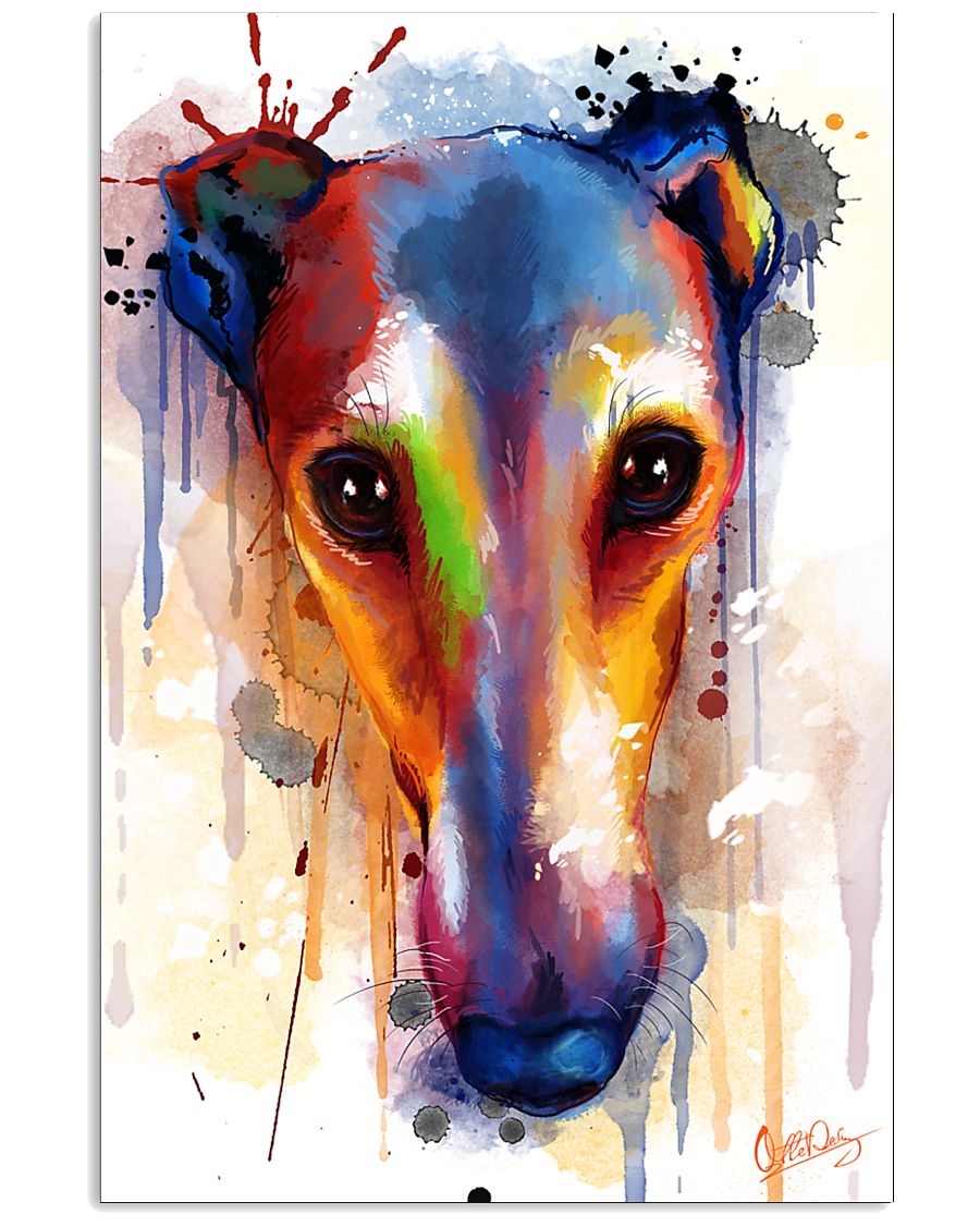 Greyhound Face Art Flow 11x17 Poster