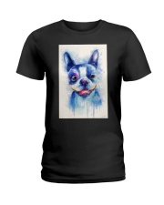 French bulldog Water Color Art Flow X10 Ladies T-Shirt thumbnail