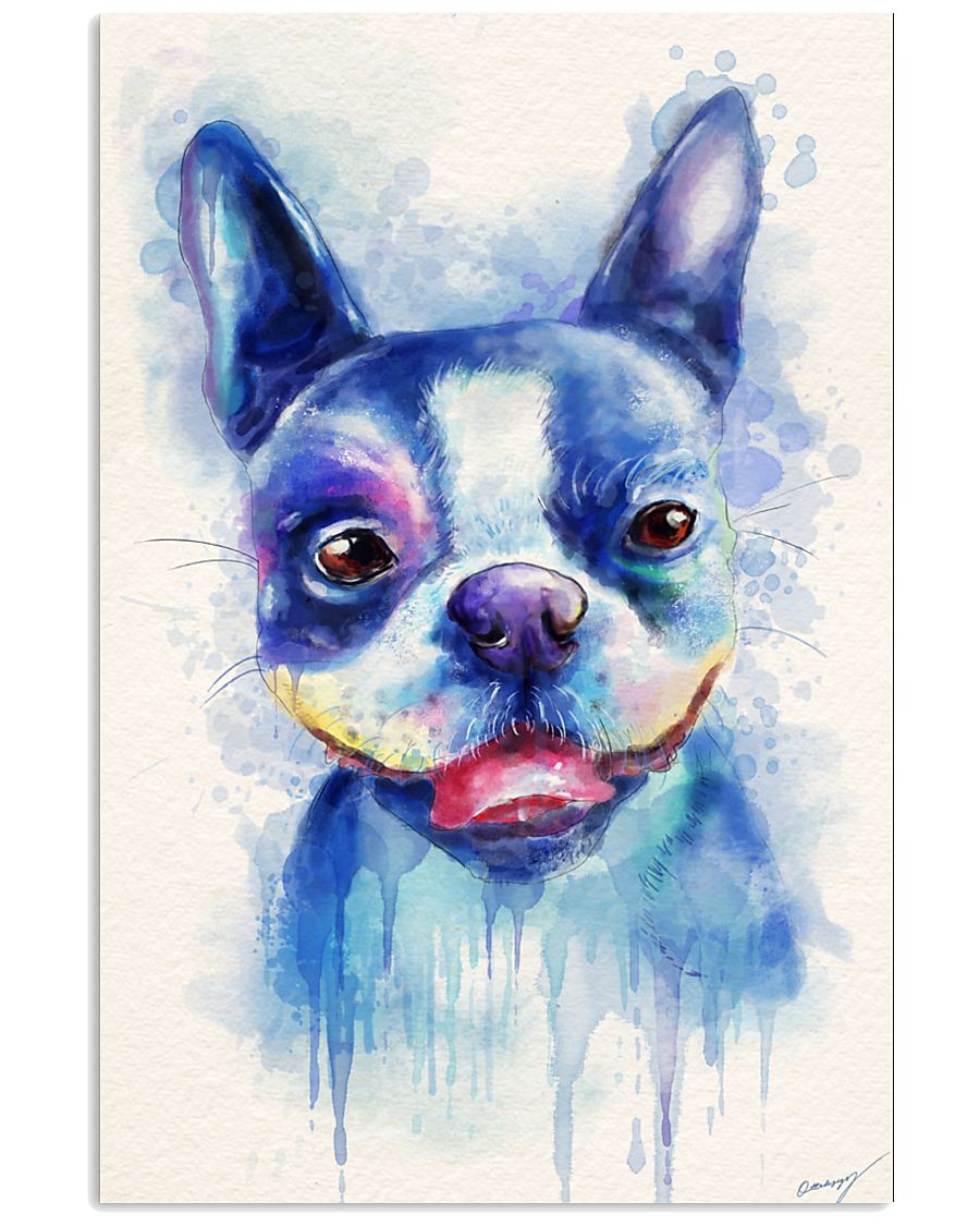 French bulldog Water Color Art Flow X10 24x36 Poster