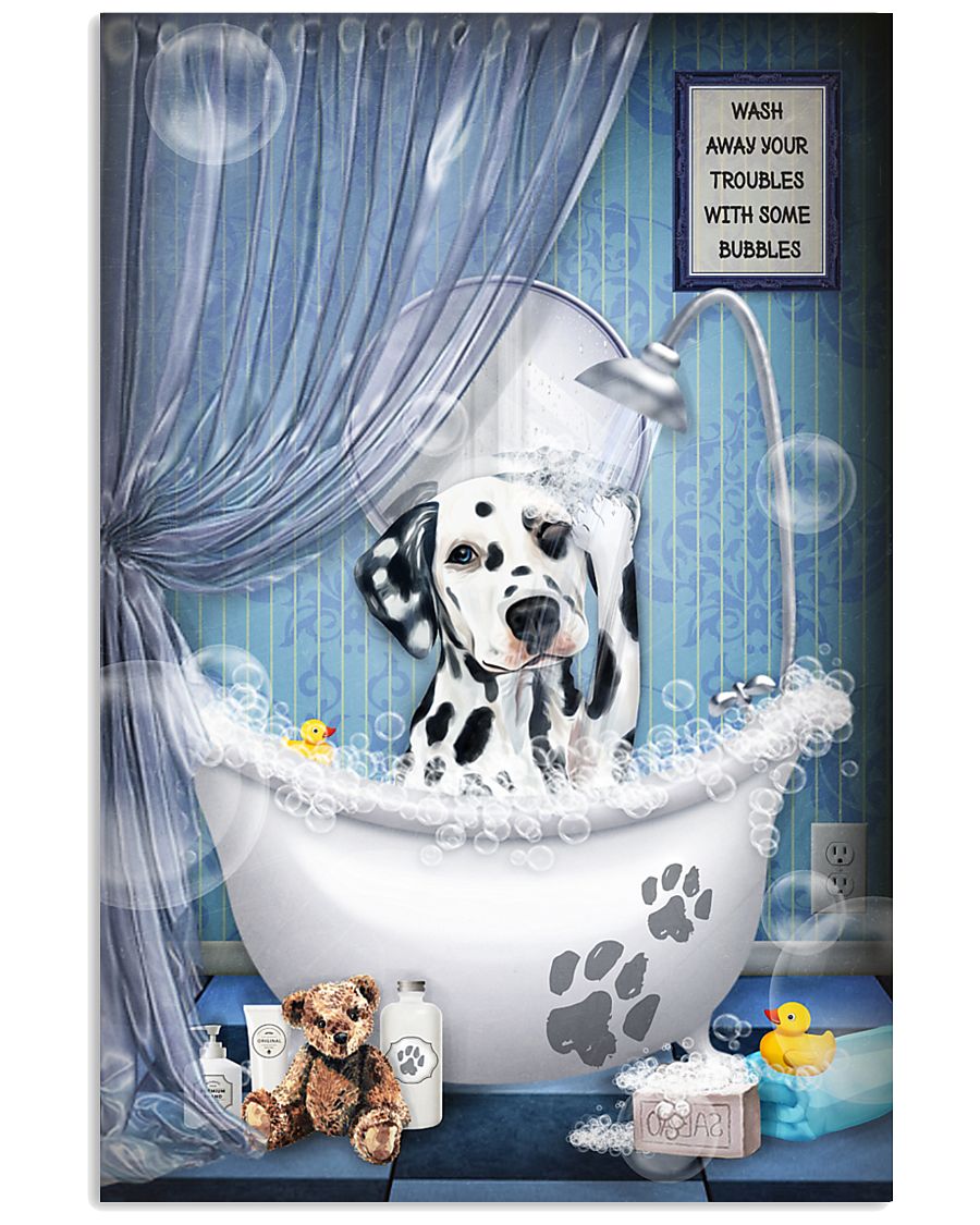 Dalmatian bathroom 16x24 Poster