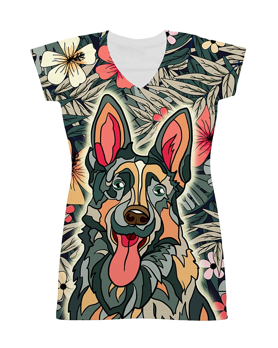 German shepherd flower All-over Dress