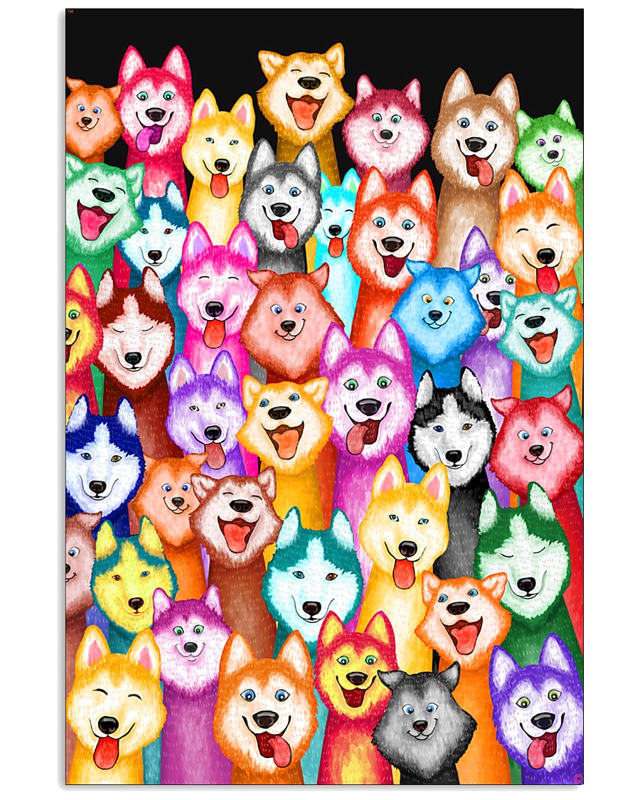 Husky Multi-Dog A1234 11x17 Poster