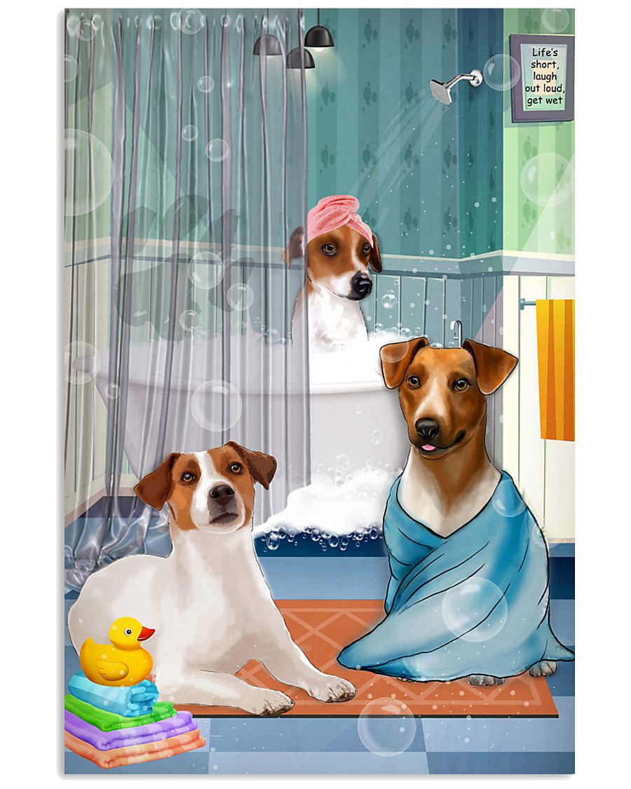 jack russeell bathroom 11x17 Poster